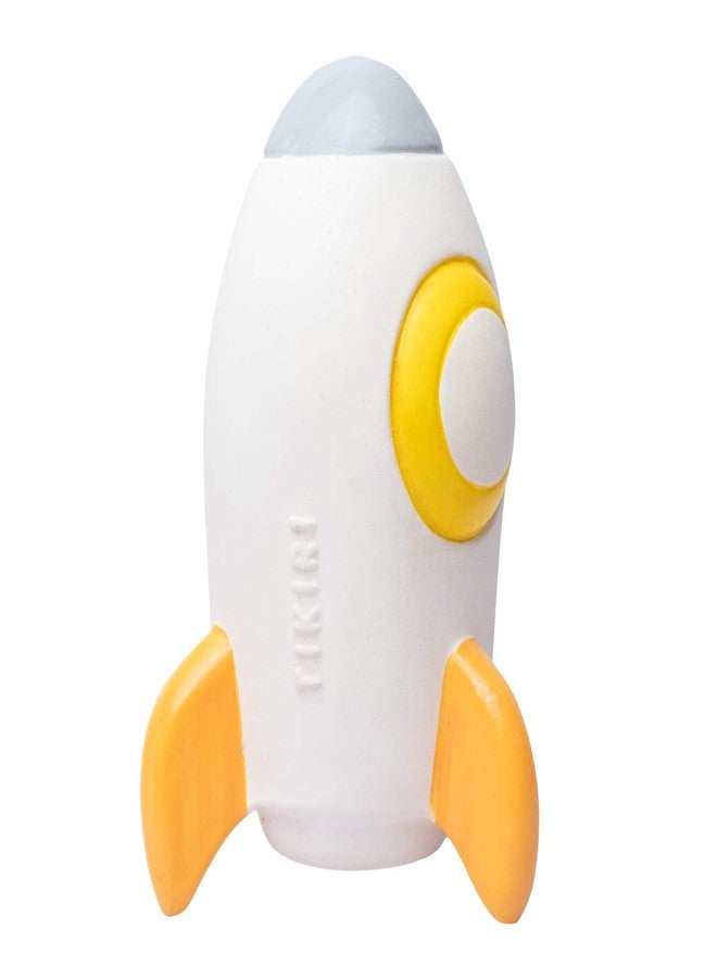 Tikiri Rocket Baby Teether, Rattle & Bath Toy – 3.89 in Space-Themed Infant Toy | Natural Rubber, Hand-Painted with Water-Based Paint | Non-Toxic, BPA-Free Sensory Toy & Toddler Gift (36+ Months) - Image 4